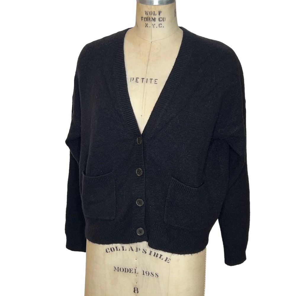 Madewell black wool blend cardigan